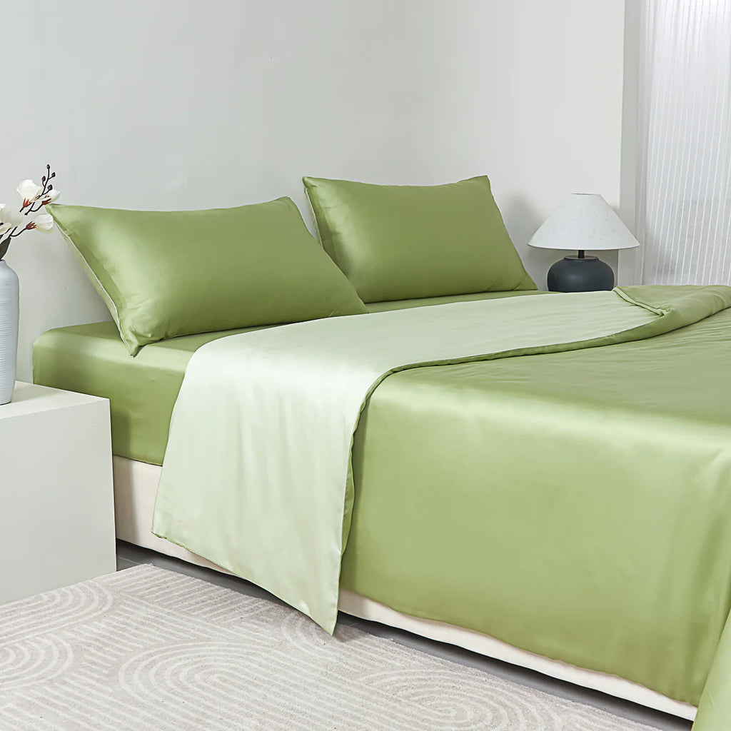 Glaze Green Tencel™ Fitted Sheet Set