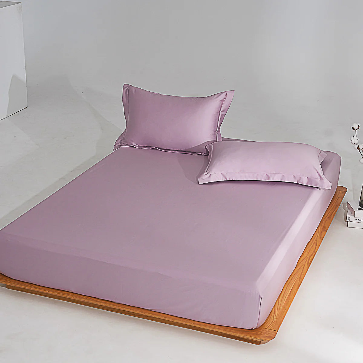 Pearlish Purple Premium Cotton Fitted Sheet