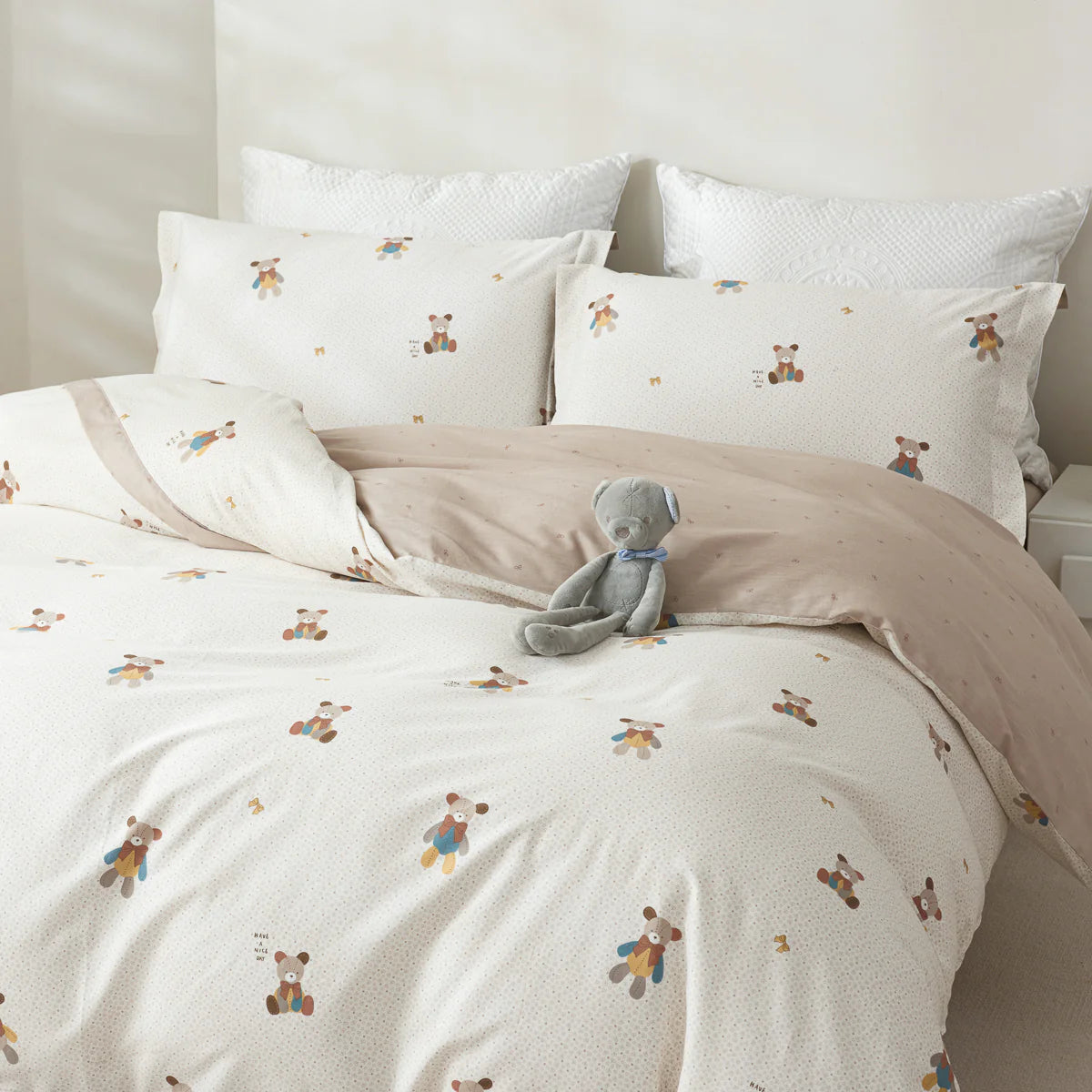 Tara Cotton Fitted Sheet Duvet Cover Set