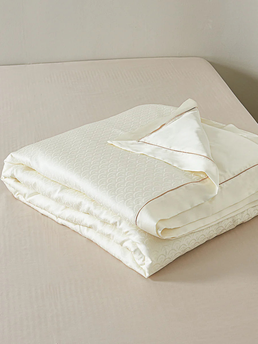 Lily White Tencel™ Jacquard Light Comforter