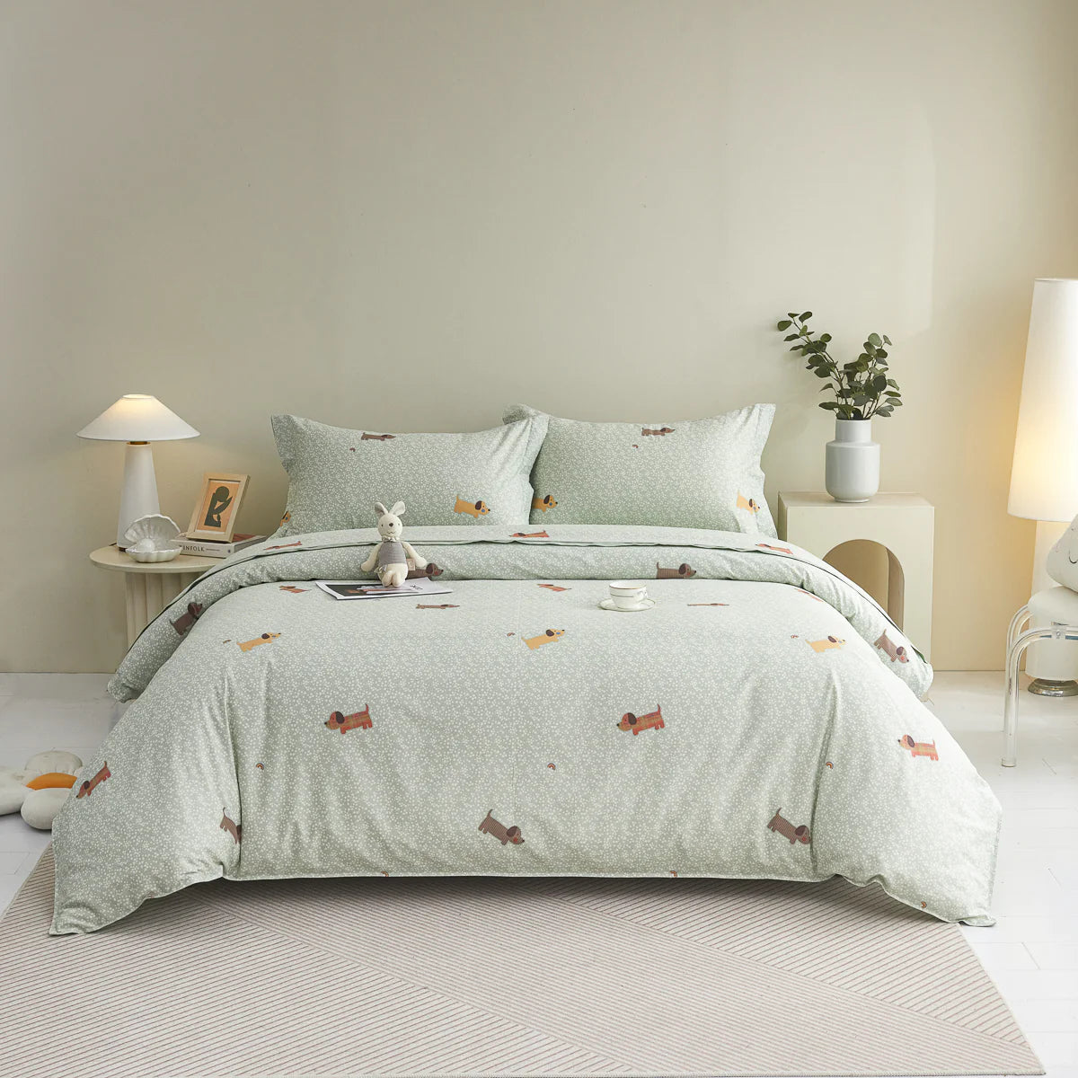 Buddy Cotton Fitted Sheet Duvet Cover Set