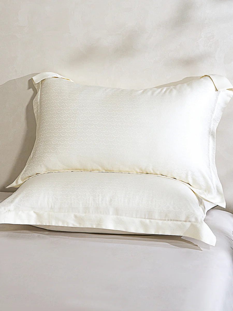 Lily White Tencel™ Jacquard Pillow Sham x2P