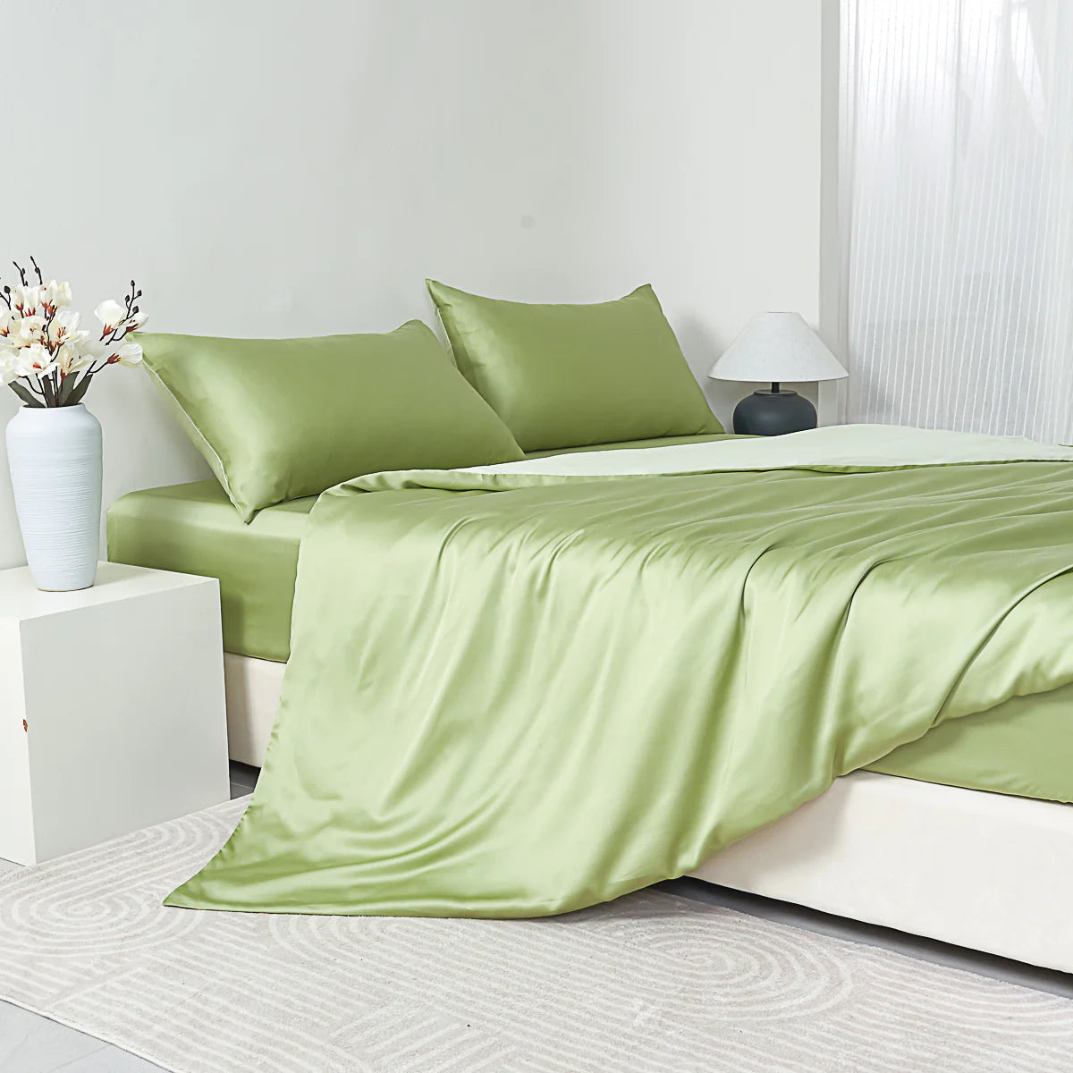 Glaze Green Tencel™ Fitted Sheet Set