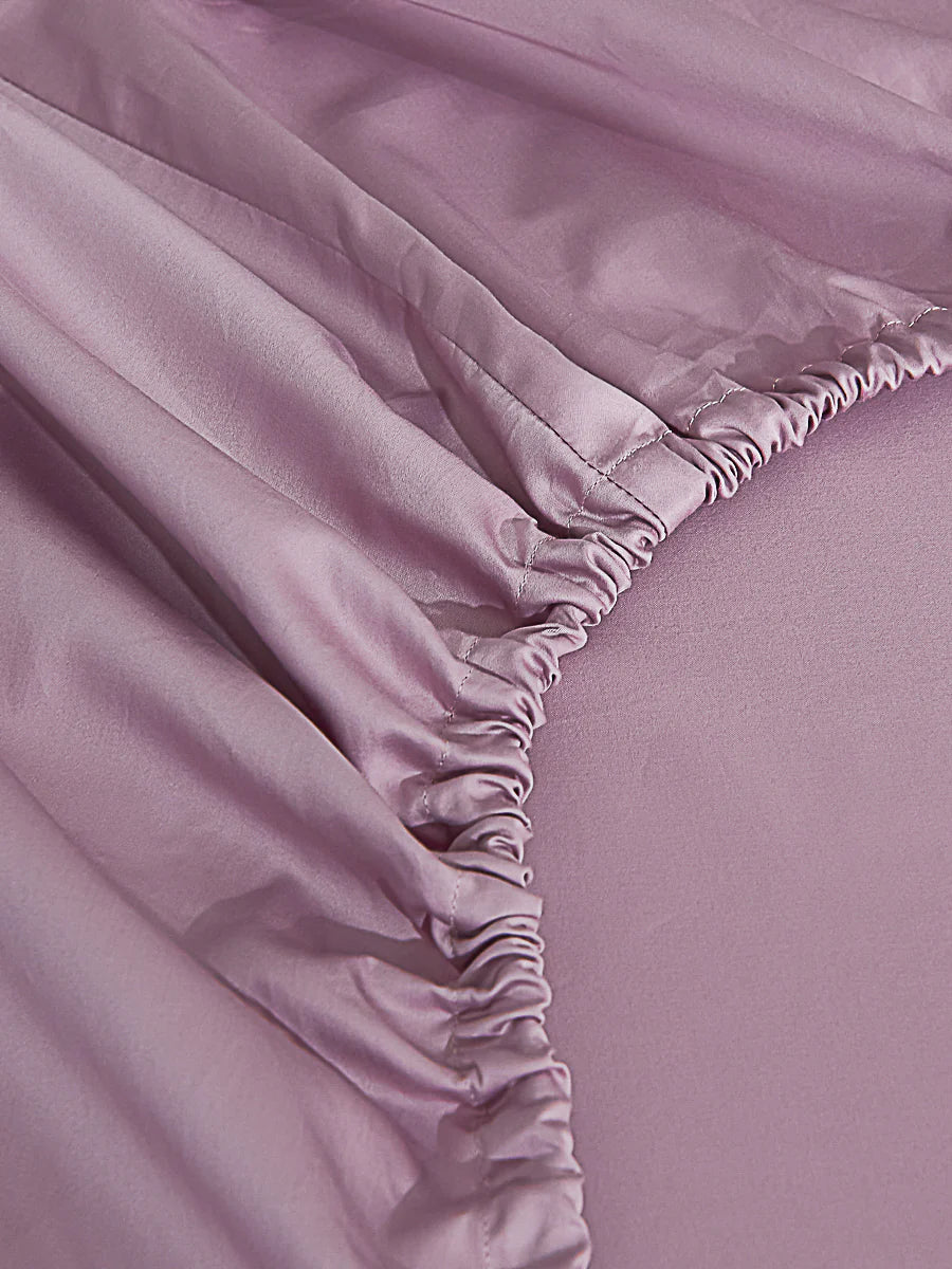 Pearlish Purple Premium Cotton Fitted Sheet
