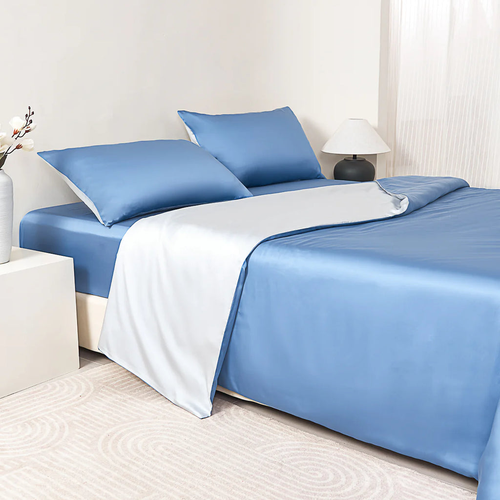 Cloisonne Blue Tencel™ Fitted Sheet Set