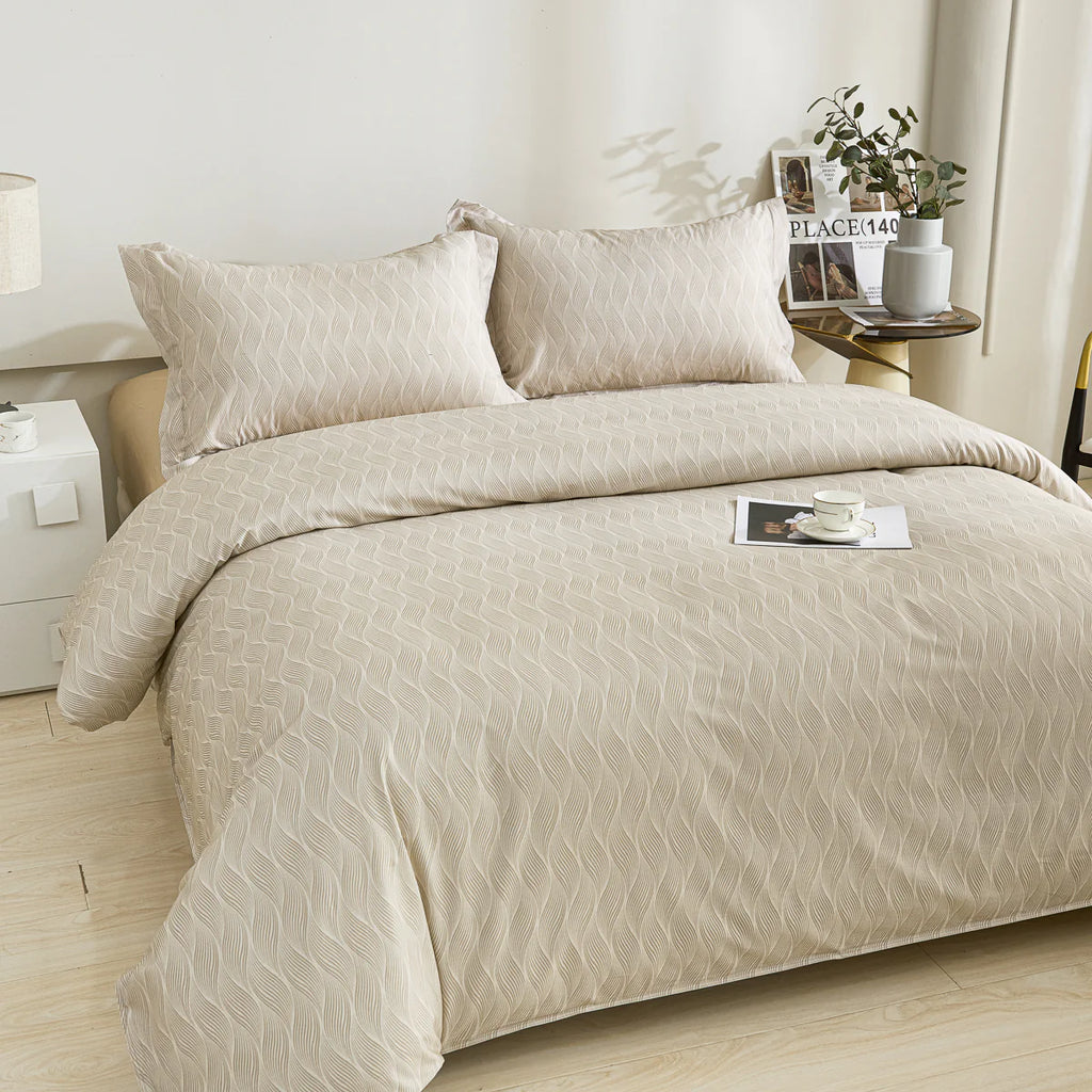 Kamoo Cotton Fitted Sheet Duvet Cover Set