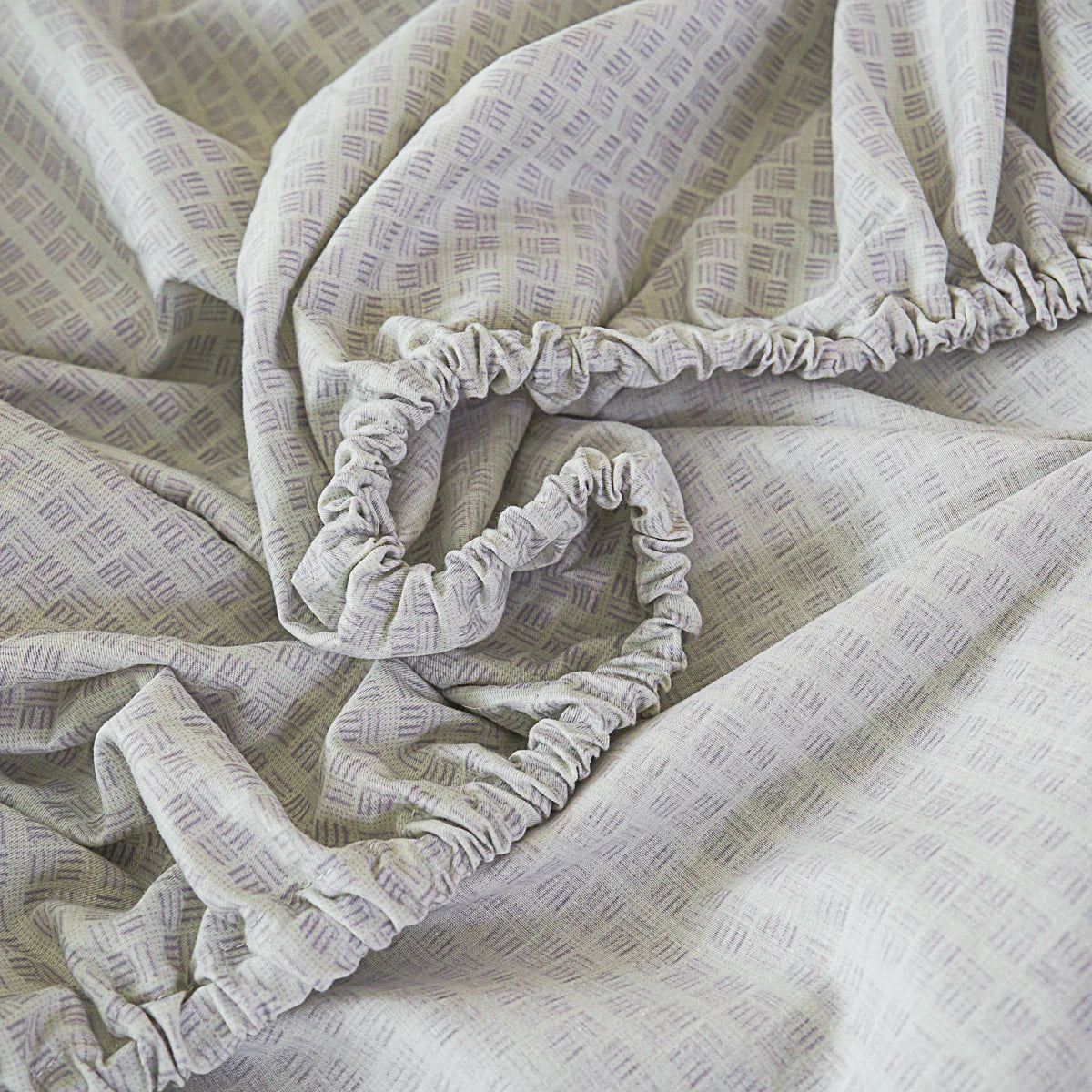 Eta Mist White Cotton Fitted Sheet