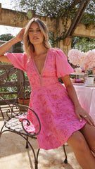Calanthe Mini Dress - Hot Pink