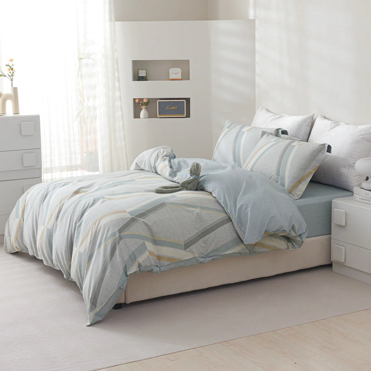 Twilight Cotton Fitted Sheet Duvet Cover Set