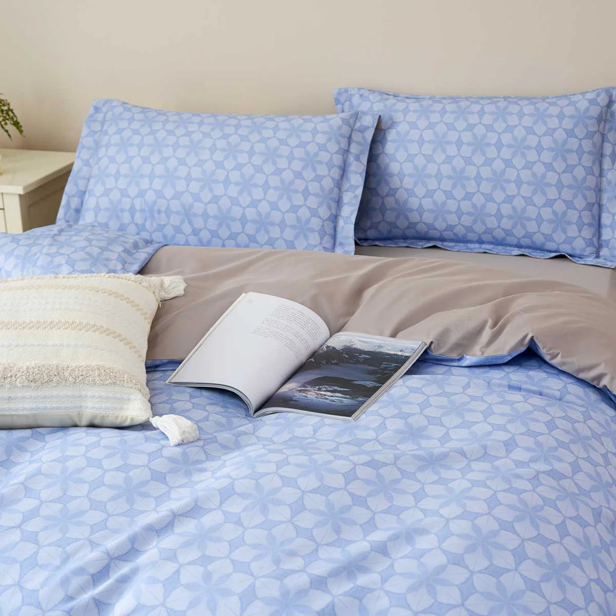 Paloma Pattern Brushed Cotton Fitted Sheet Set