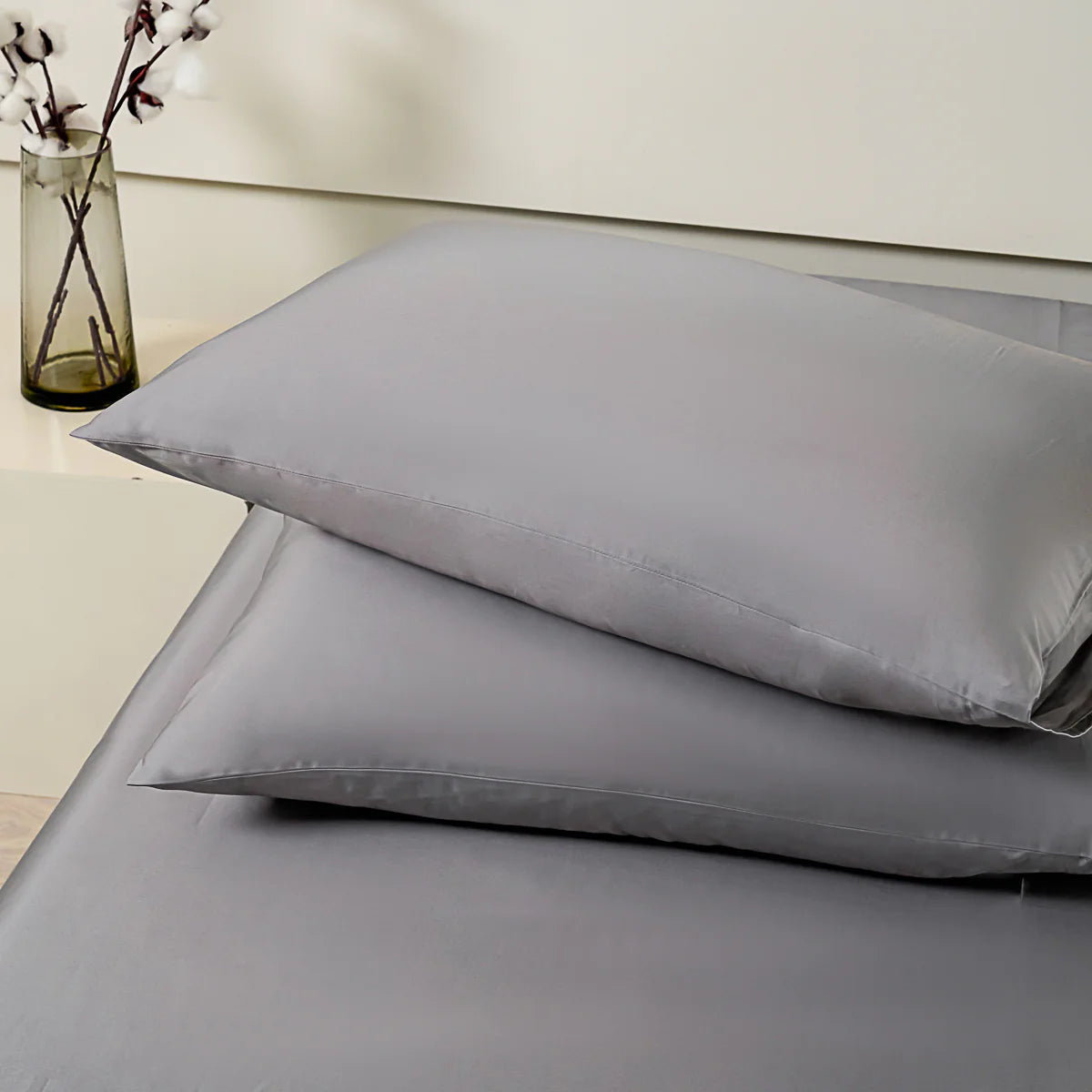 Rio Gray Premium Cotton Standard Pillow Sham x2p