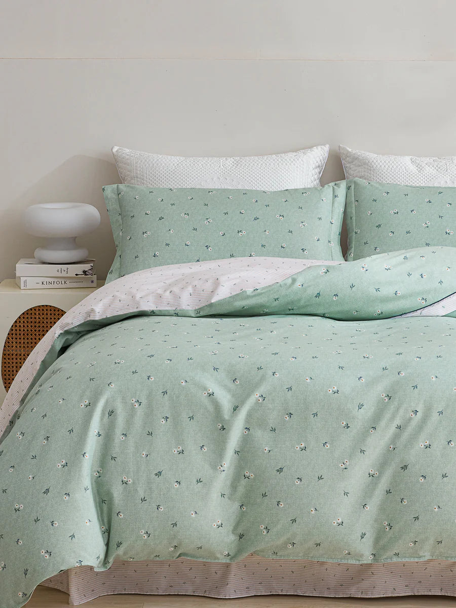 Sunflower Cotton Bedskirt Duvet Cover Set