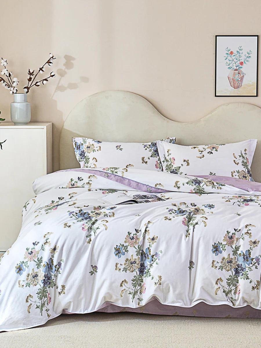 Pura Cotton Bedskirt Duvet Cover Set