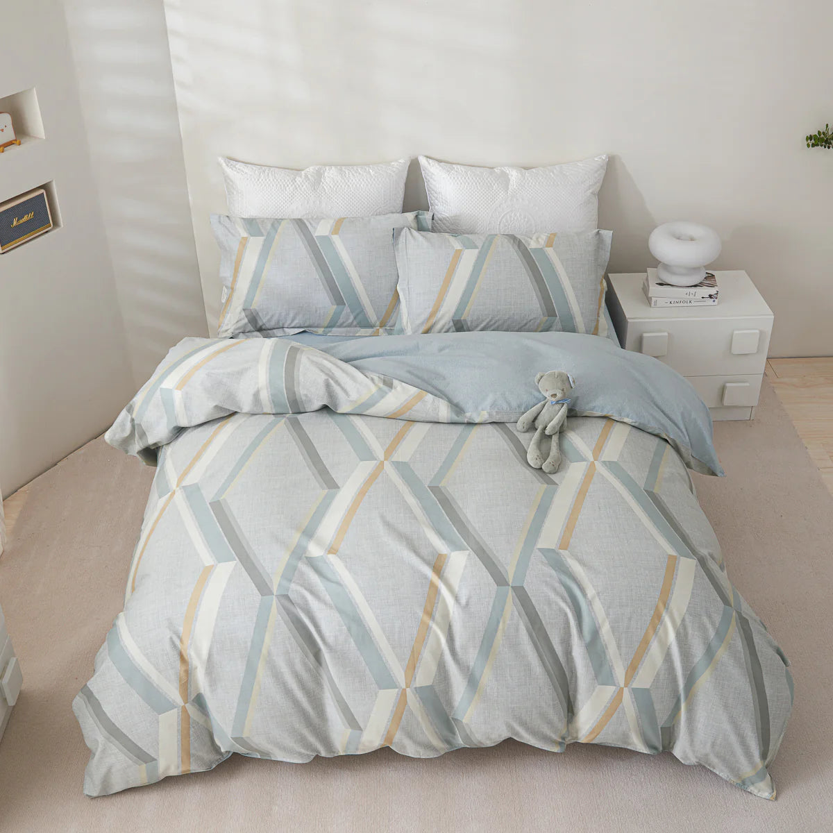 Twilight Cotton Fitted Sheet Duvet Cover Set