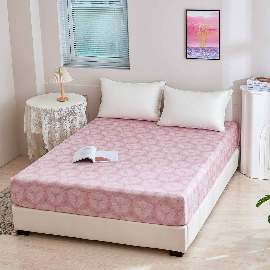 Breezy Pink Premium Cotton Fitted Sheet
