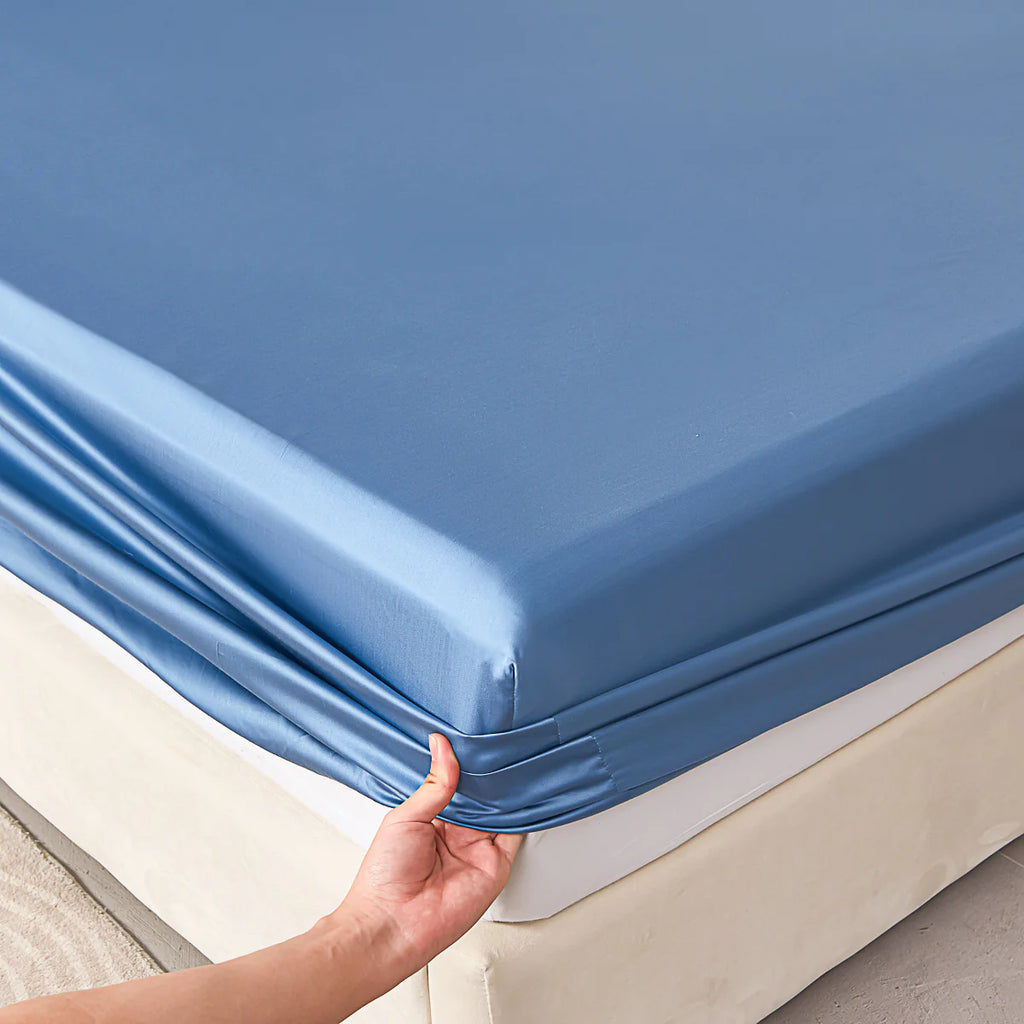 Cloisonne Blue Tencel™ Fitted Sheet Set