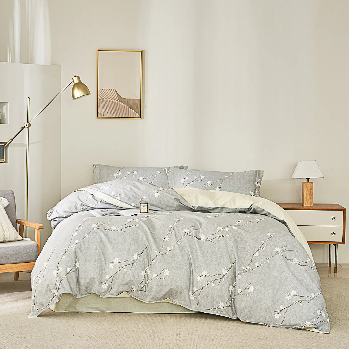 Aurelia Cotton Bedskirt Duvet Cover Set