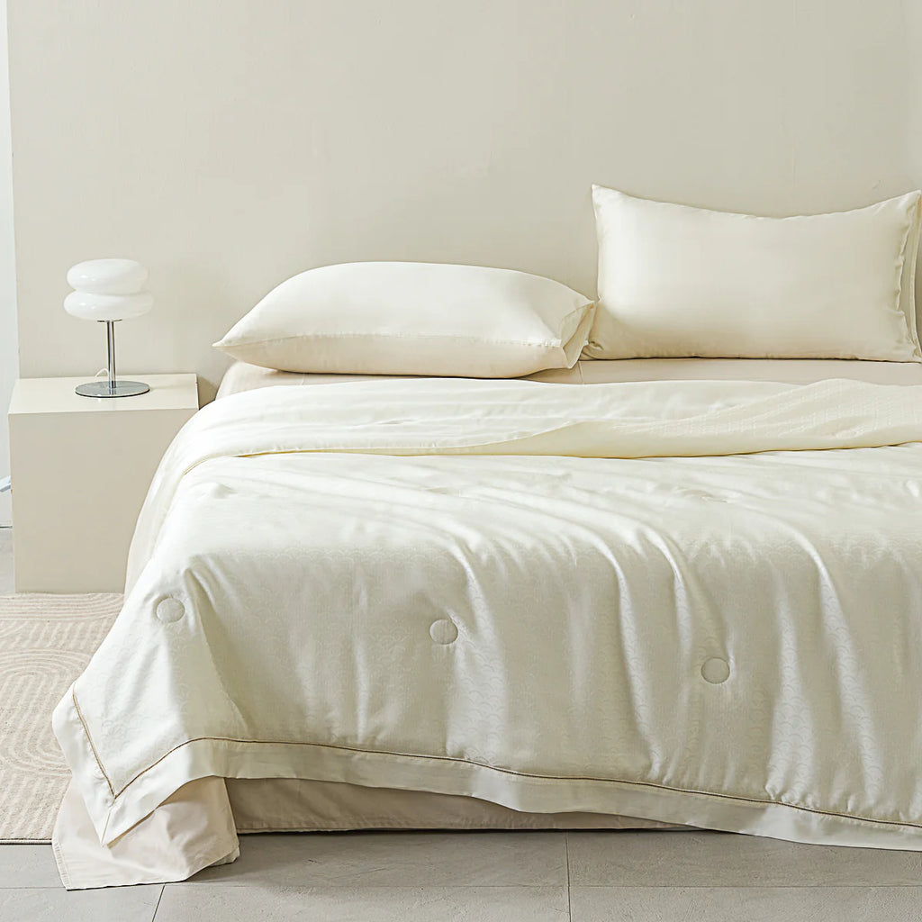 Lily White Tencel™ Jacquard Light Comforter