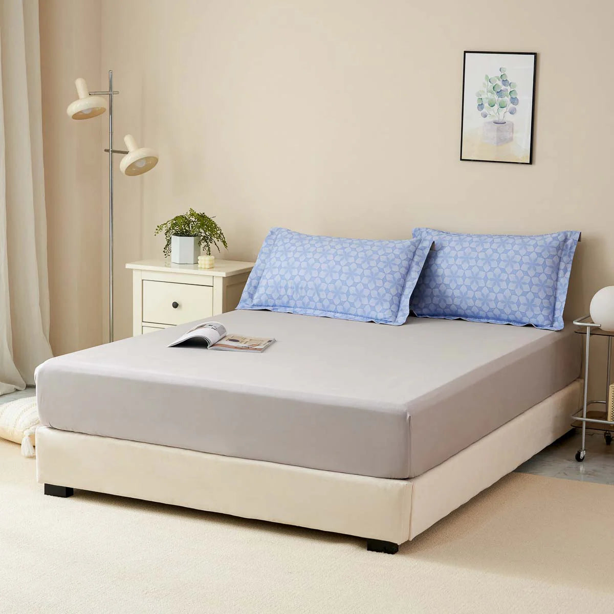 Paloma Pattern Brushed Cotton Fitted Sheet Set