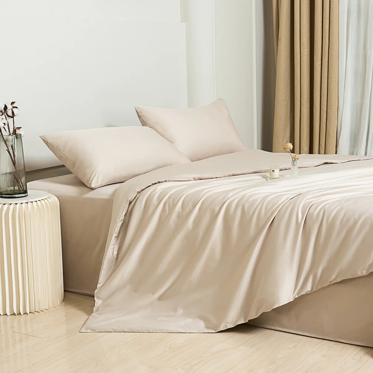 Coco Apricot Premium Cotton Duvet Cover Set