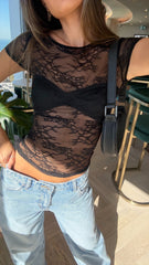 Kaylee Lace Top - Black